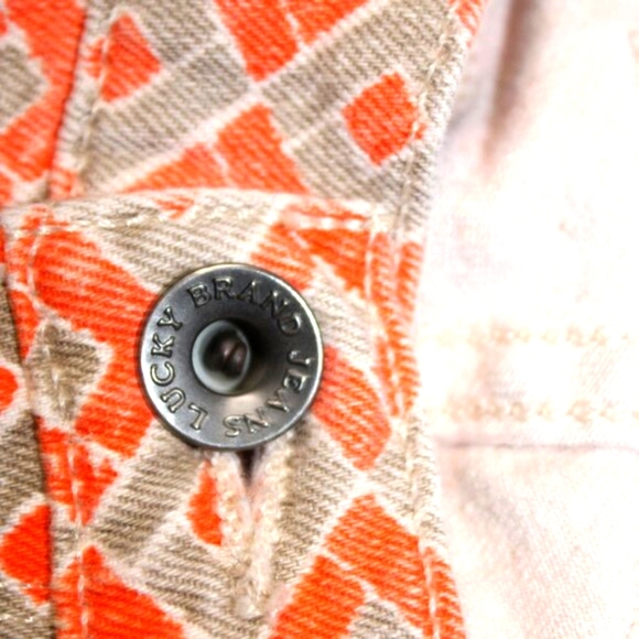 🍀 Lucky Brand Charlie Capri Jeans – Size 0/25 – Geometric Print - Picture 8 of 8